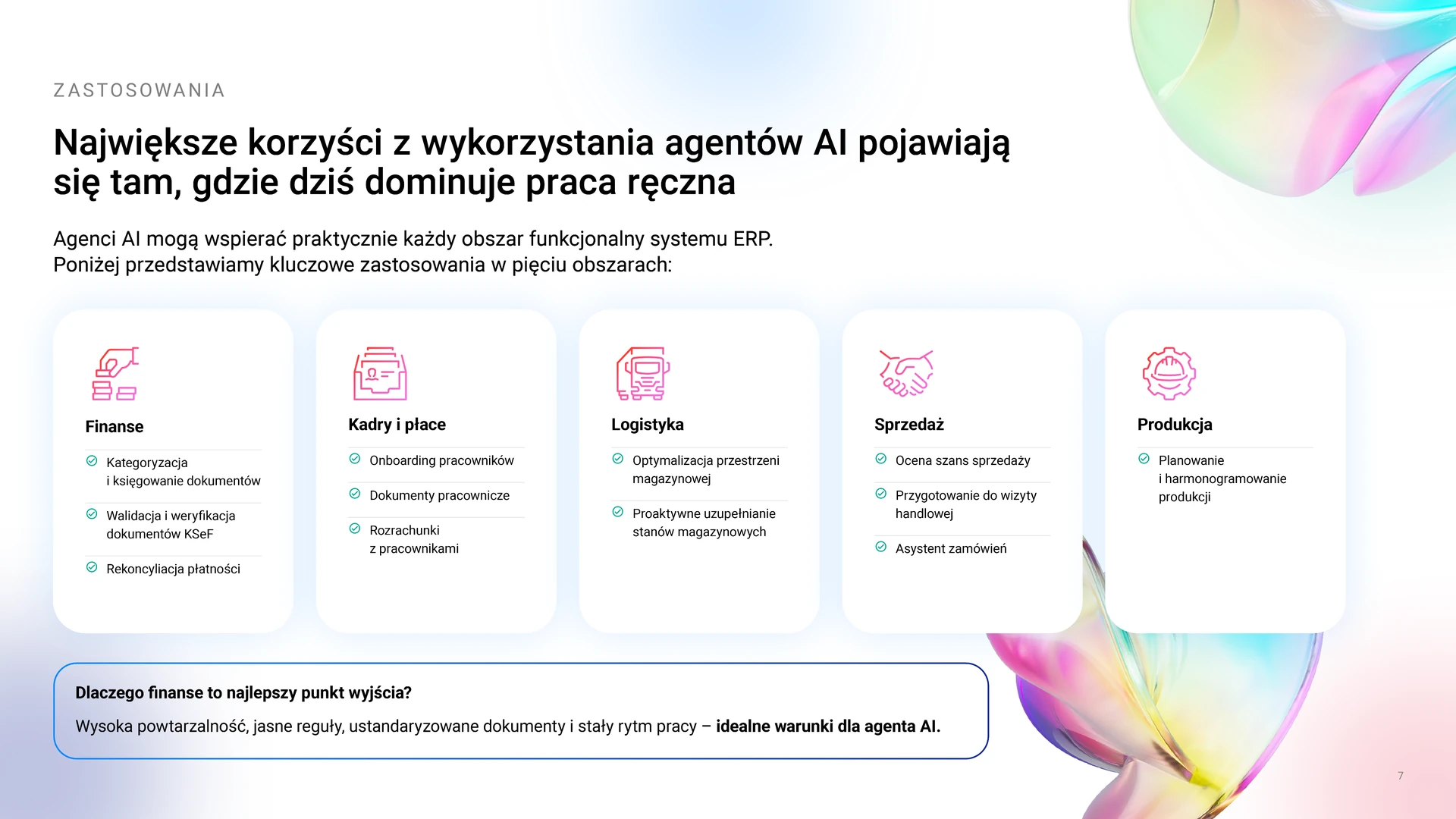 Zastosowania agentów AI w obszarach ERP